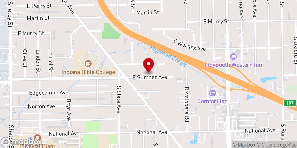 Map showing location of Southside Missionary Baptist Church