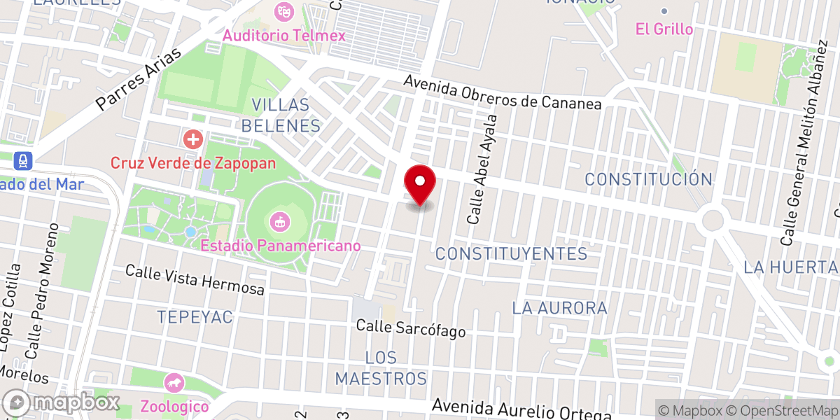 Map showing location of Templo San Carlos Lwanga (capilla)