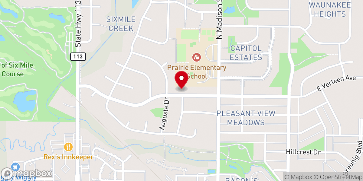 Map showing location of Grace Community Church of Waunakee Wisconsin Inc