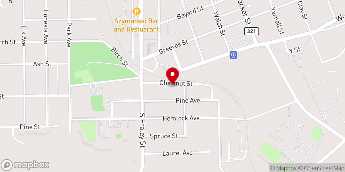 Map showing location of Kane Memorial Chapel