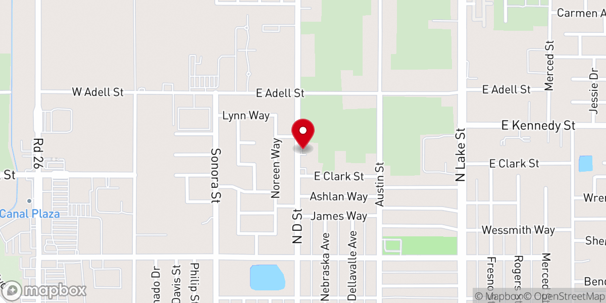 Map showing location of Madera Pentecostal Church of God