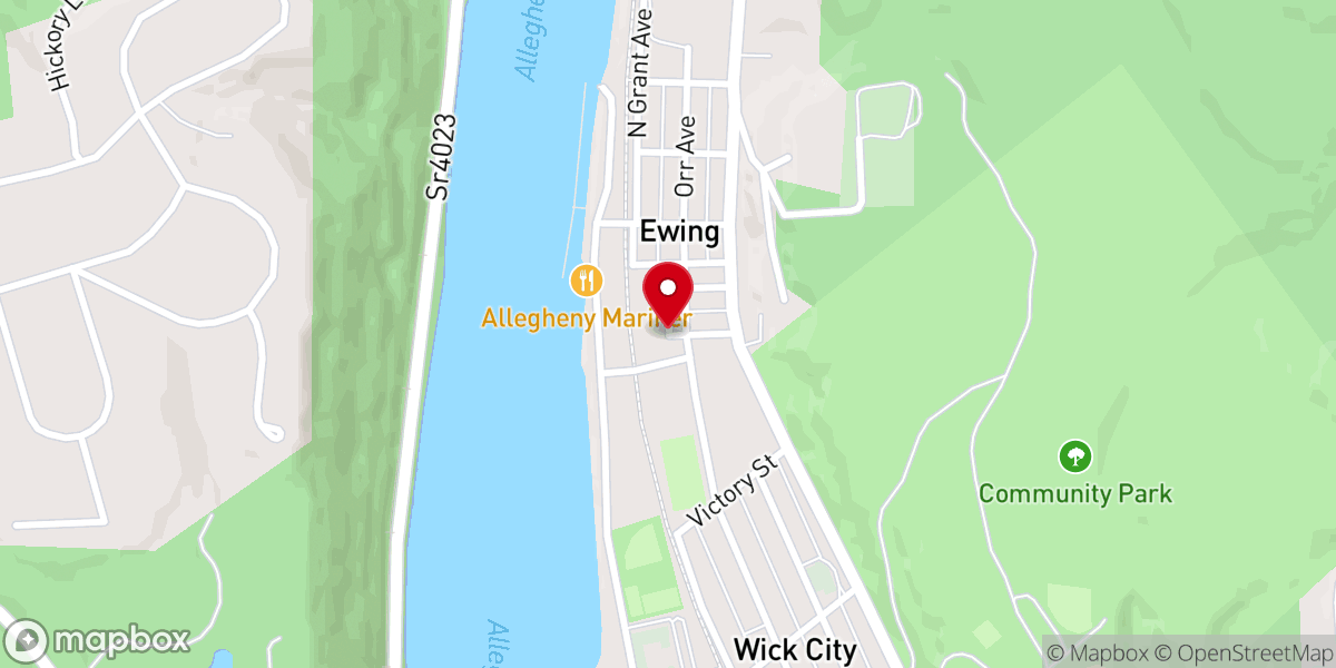 Map showing location of Kittanning Church of God