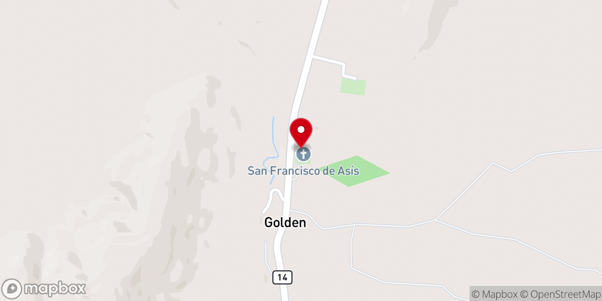 Map showing location of San Francisco de Asis Catholic Church