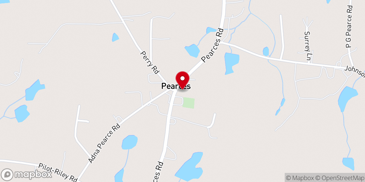 Map showing location of Pearce Baptist Church