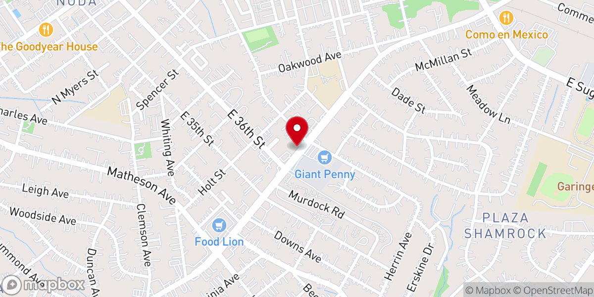 Map showing location of Plaza Church