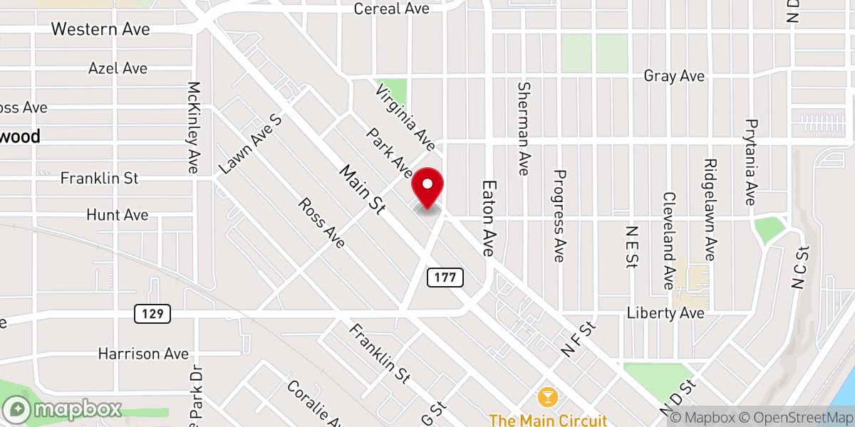 Map showing location of Park Avenue United Methodist Church