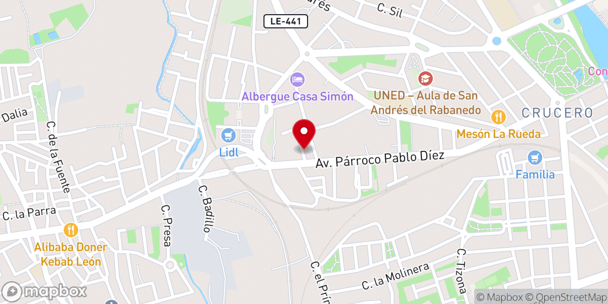 Map showing location of Iglesia Cuerpo de cristo