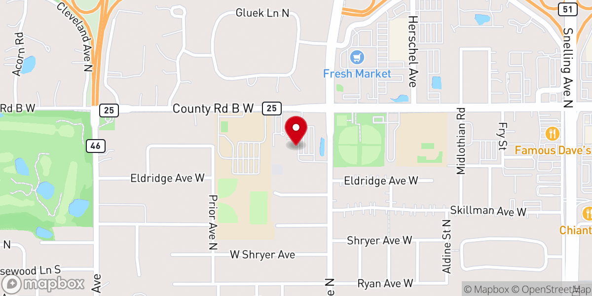 Map showing location of Corpus Christi Catholic Church