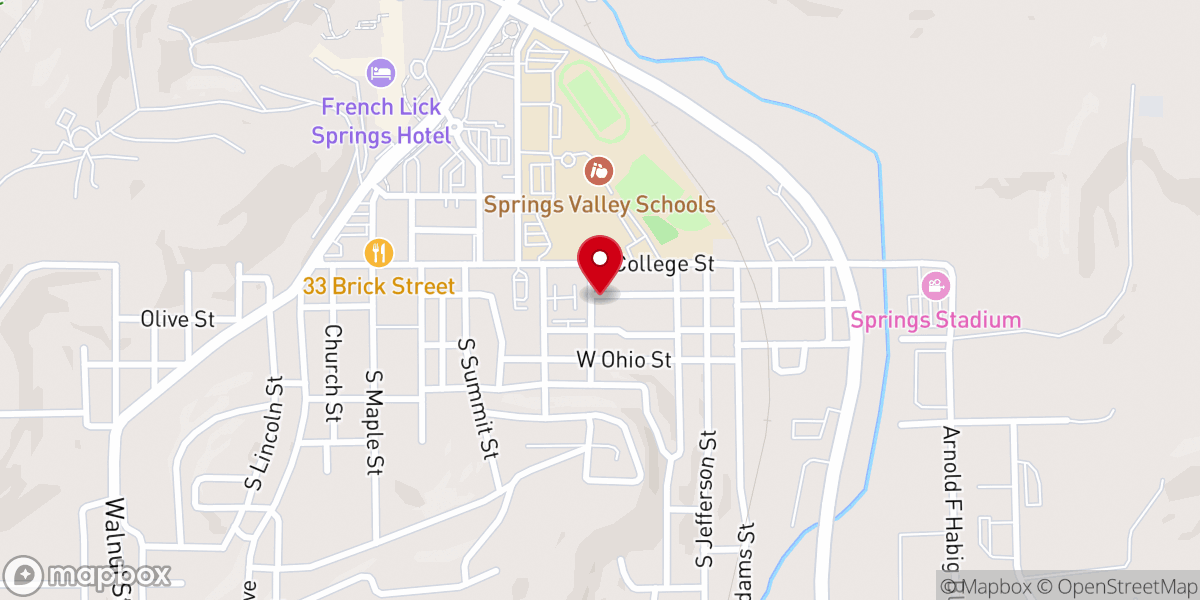 Map showing location of Springs Valley Pentecostal Church