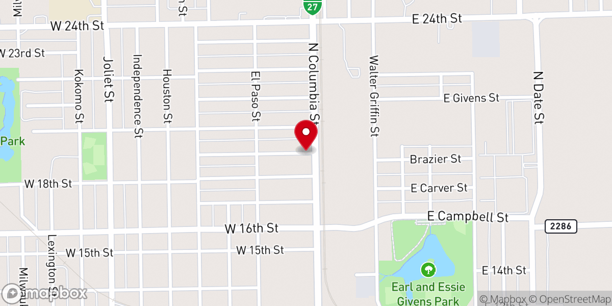 Map showing location of New Fellowship Missionary Baptist Church