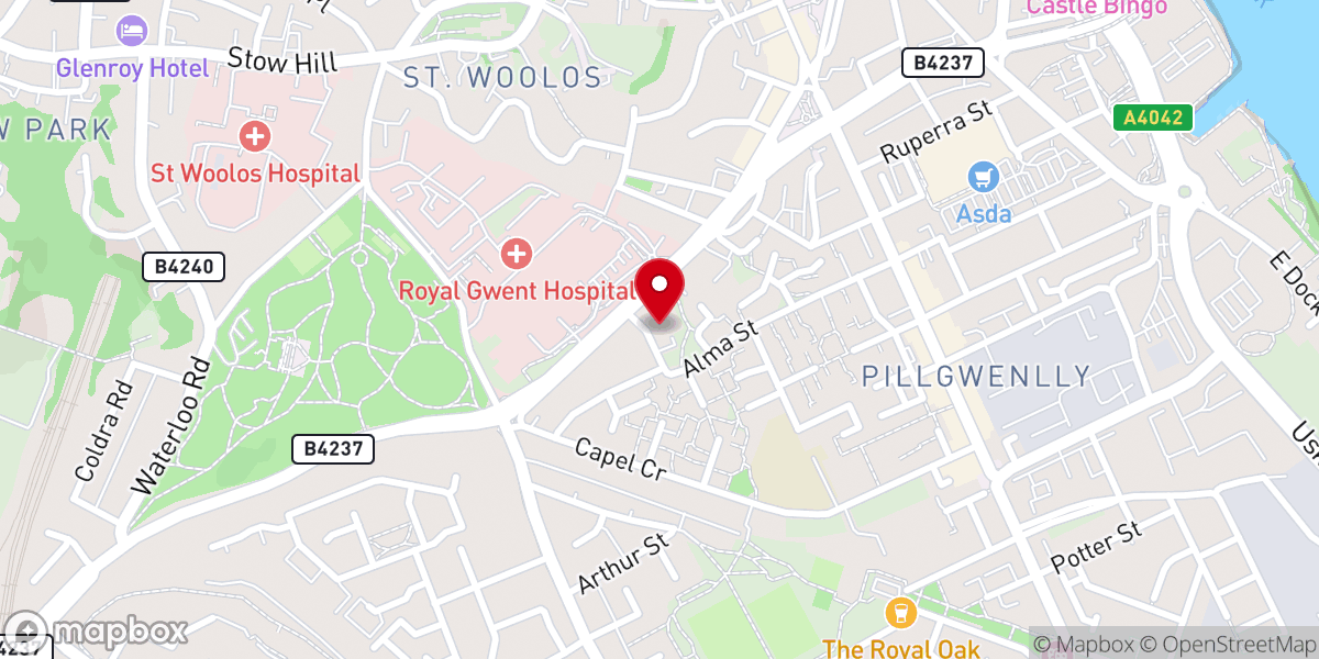 Map showing location of Emmanuel Evangelical Church