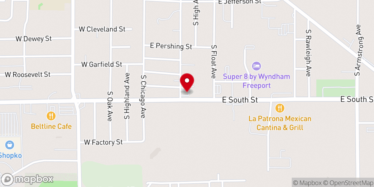 Map showing location of Freeport Church of Christ