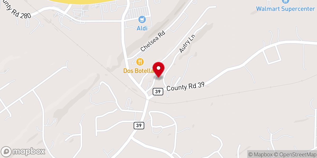 Map showing location of Autry's Hidden Chapel