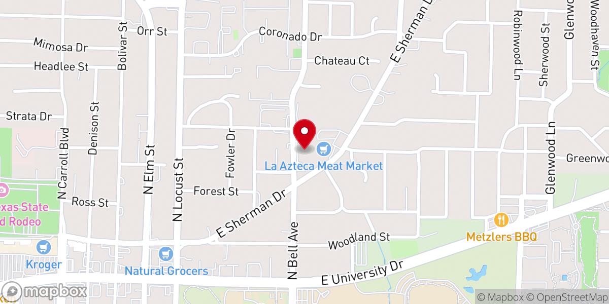 Map showing location of Trinity Presbyterian Church