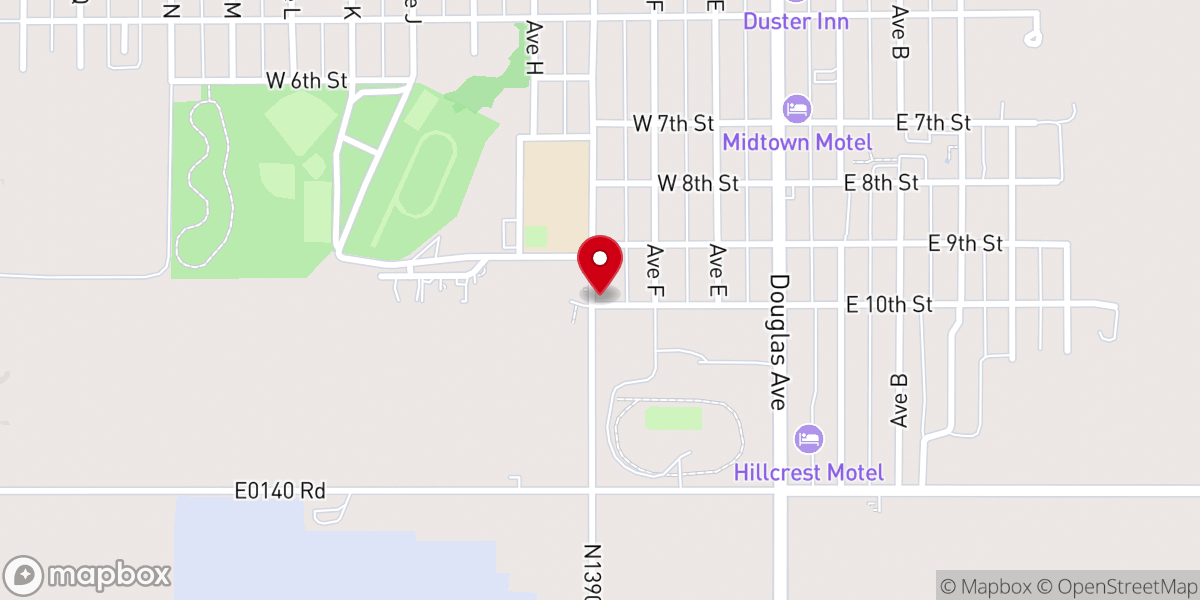 Map showing location of Peace Lutheran Church