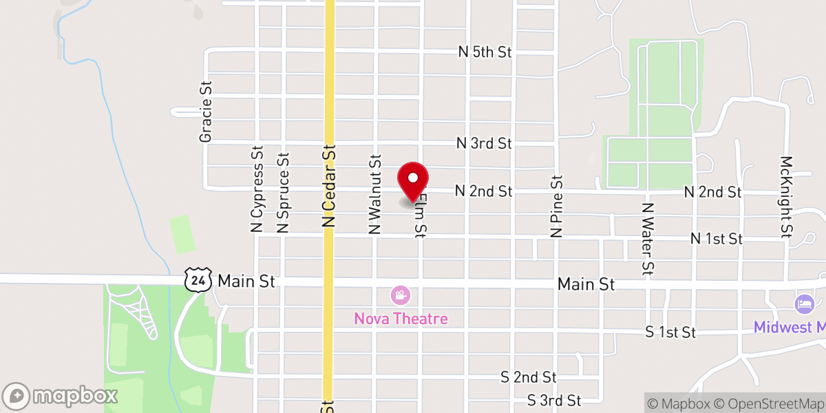 Map showing location of United Methodist Parsonage