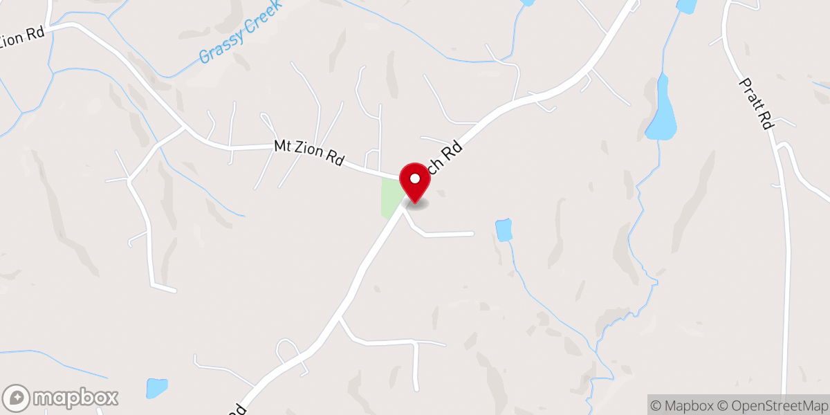 Map showing location of Mt. Zion United Methodist Church