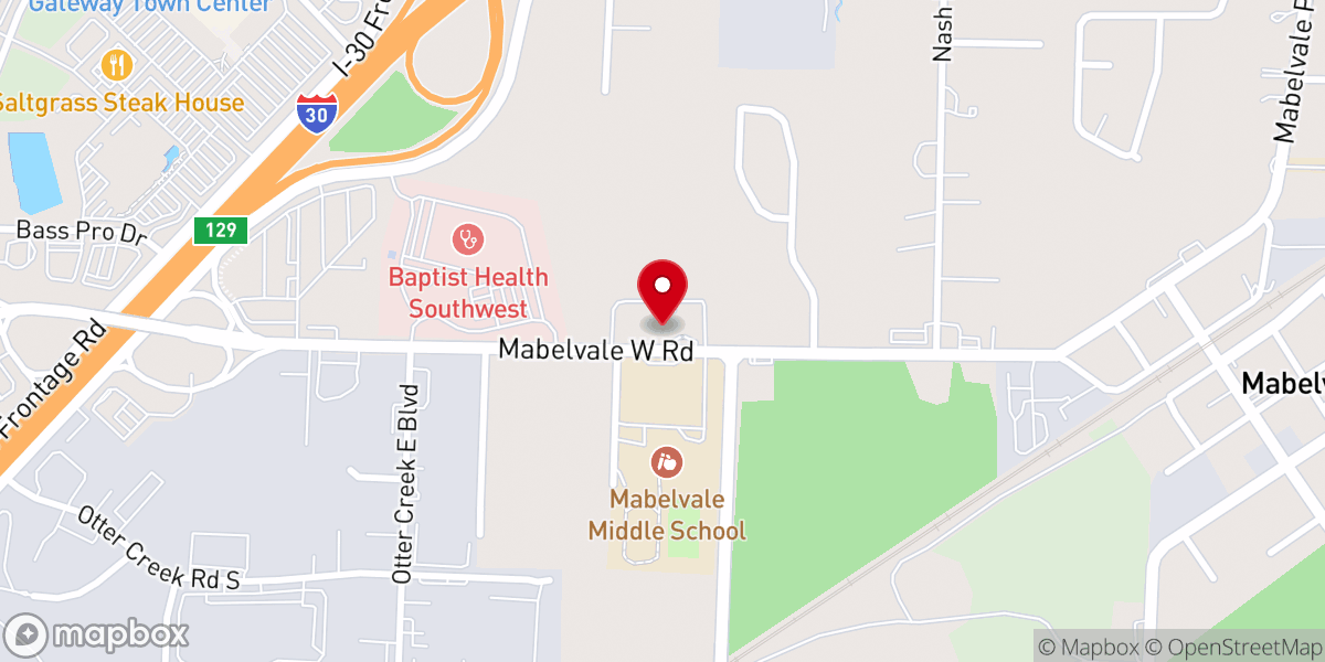 Map showing location of Mabelvale Church of Christ