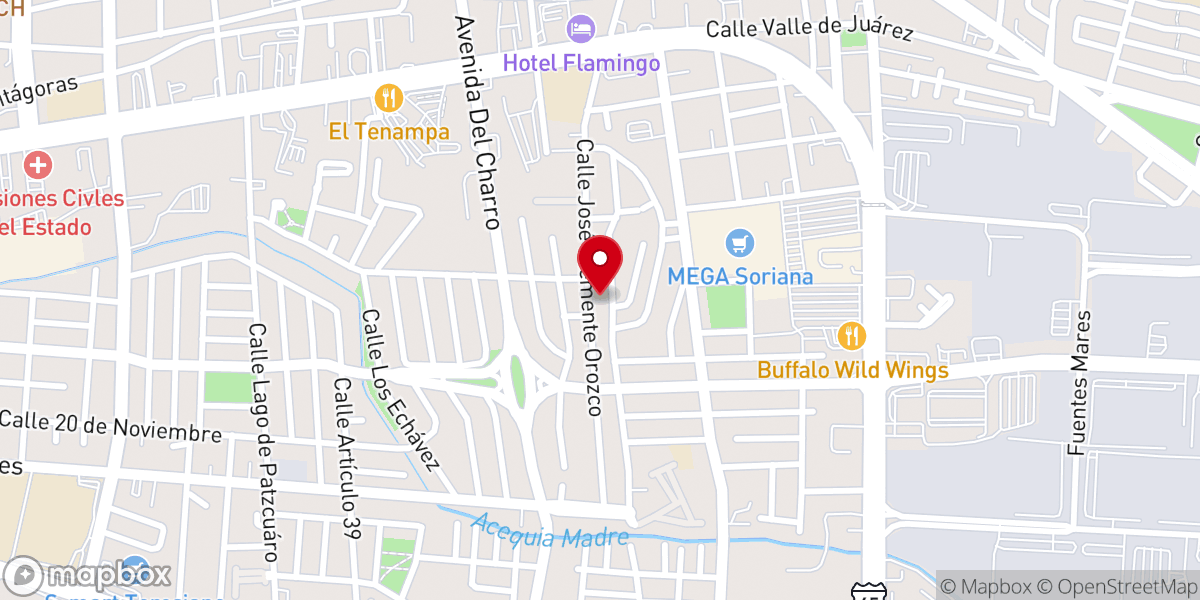 Map showing location of Iglesia Bautista