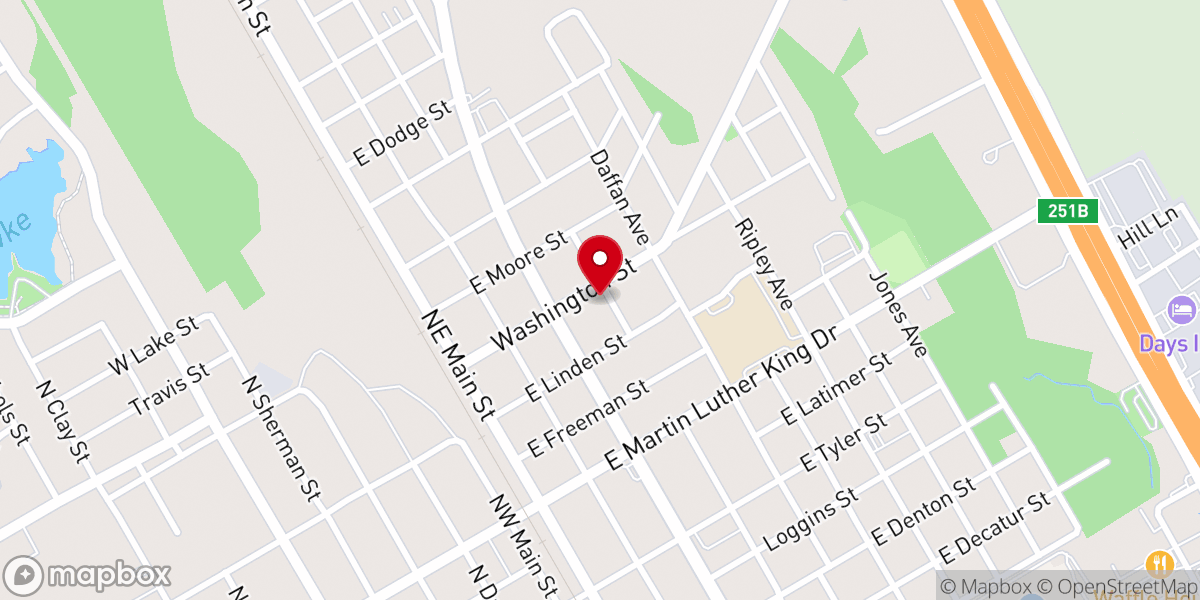 Map showing location of Corinth Baptist Church