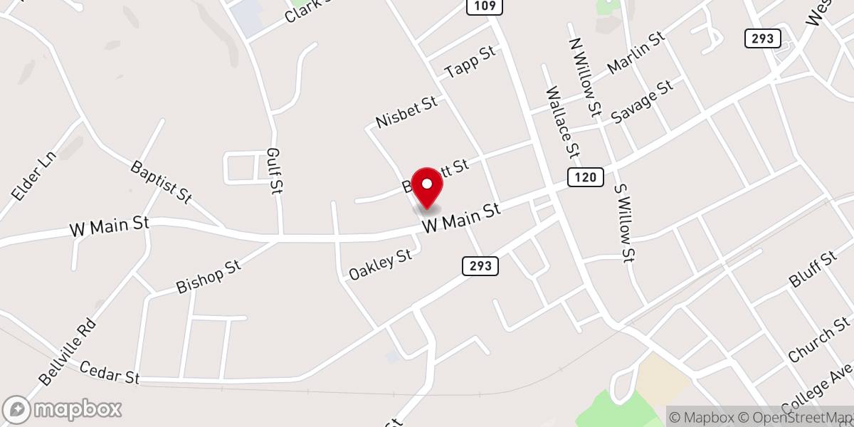 Map showing location of Providence General Baptist Church