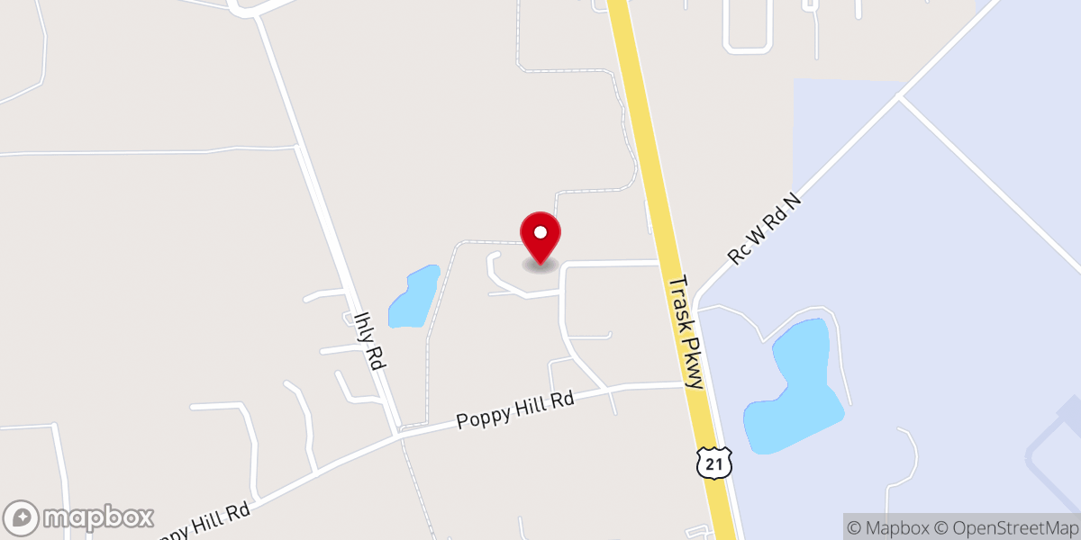 Map showing location of Horse Pond Baptist Church