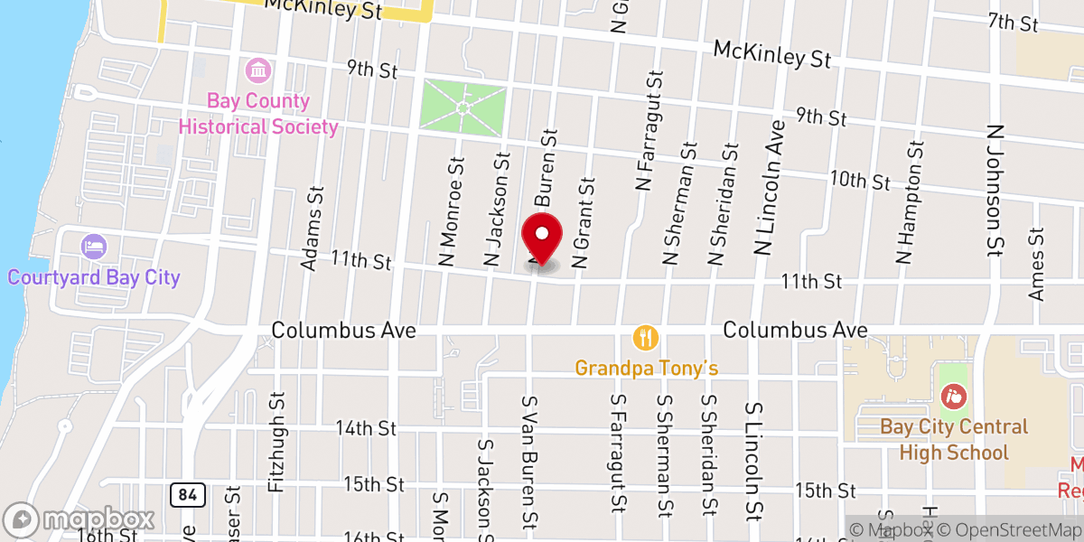 Map showing location of St George Byzantine Catholic