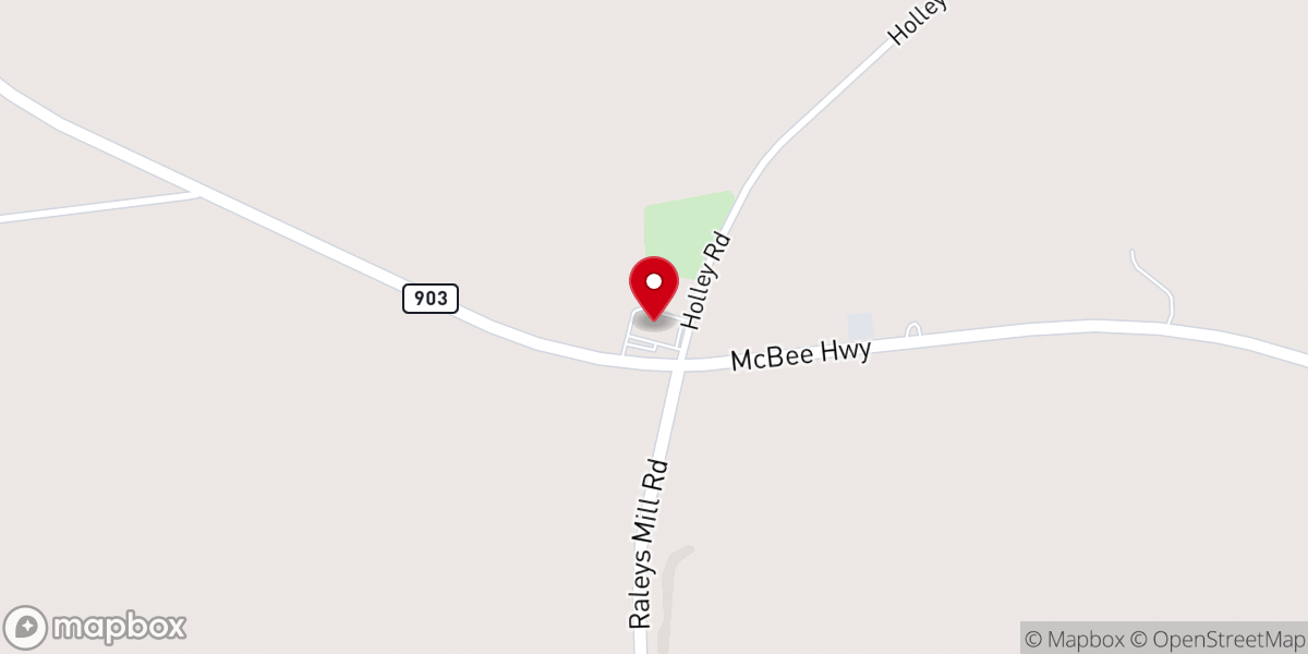 Map showing location of Mt Pisgah Baptist Church