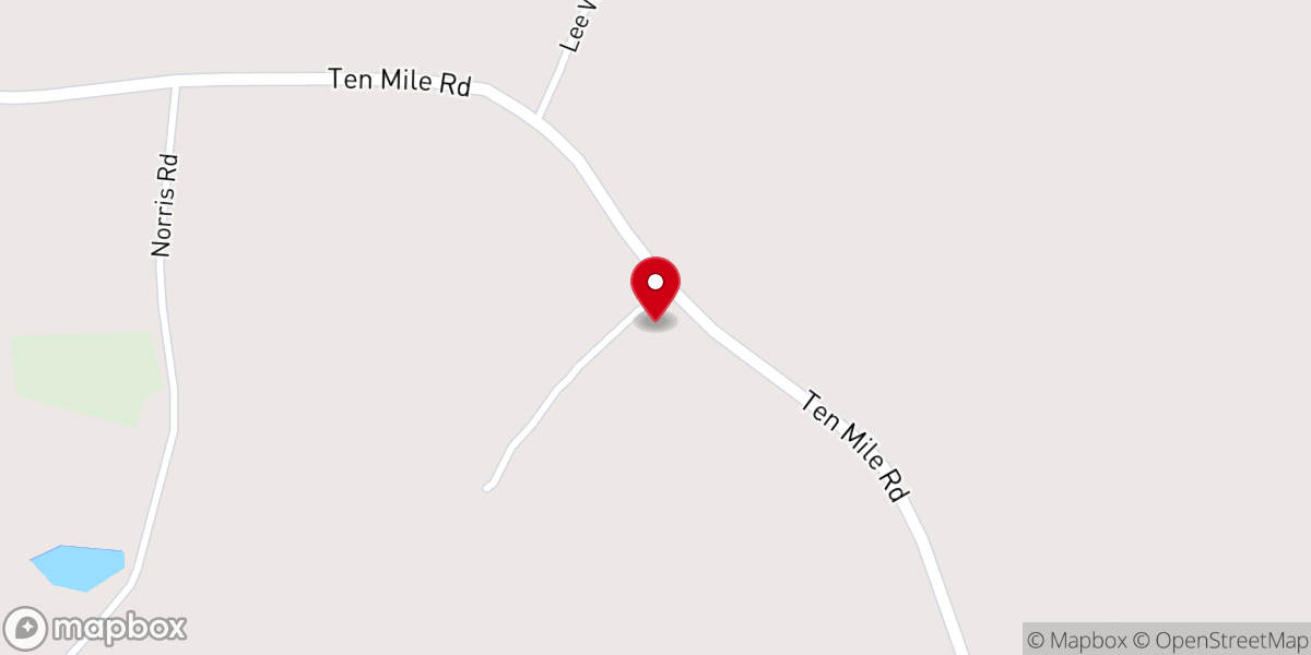 Map showing location of Oak Grove Church of God