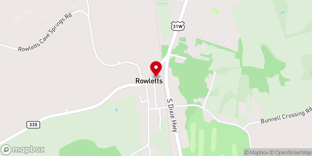 Map showing location of Rowletts Baptist Church