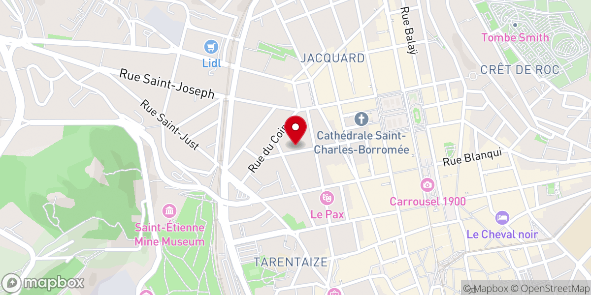 Map showing location of Synagogue de Saint-Étienne