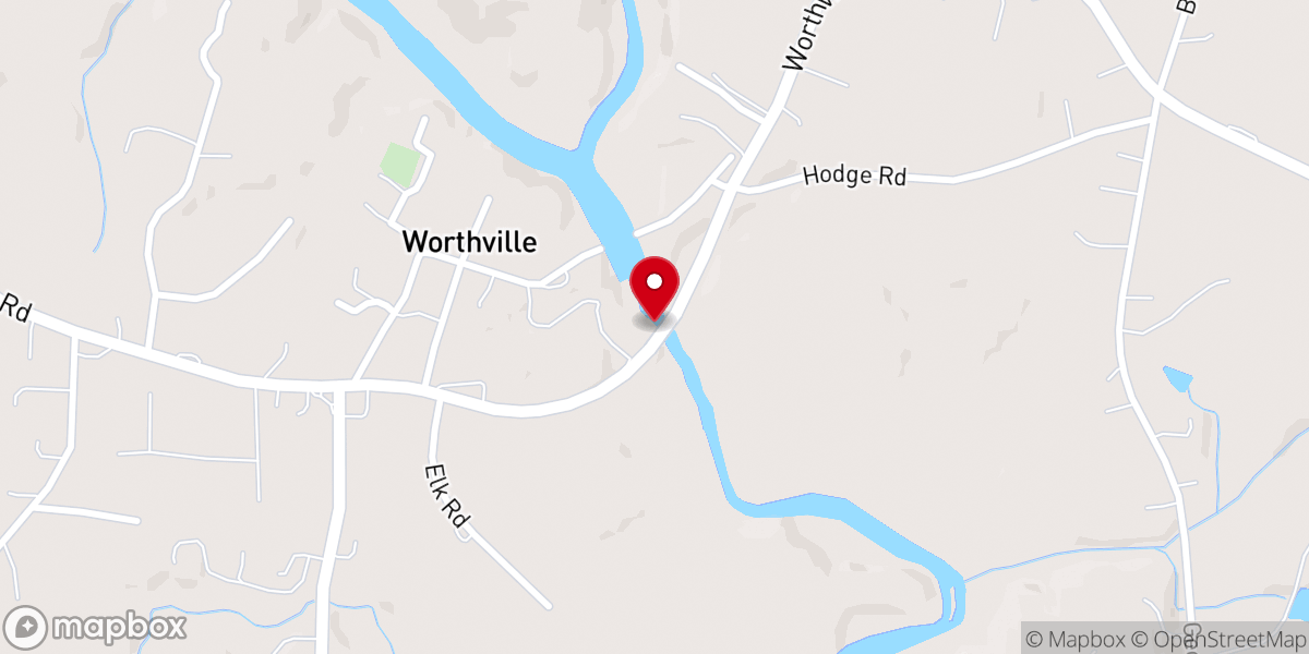 Map showing location of Worthville Beach
