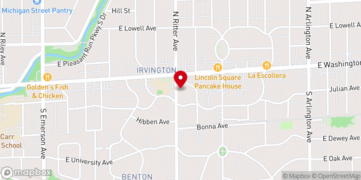 Map showing location of Ritter Avenue Baptist Church