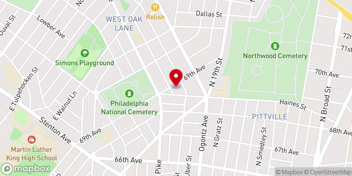 Map showing location of Mount Airy Baptist Church