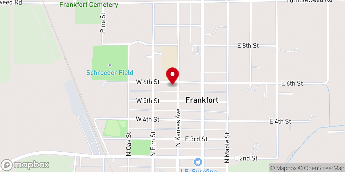 Map showing location of First Presbyterian Church