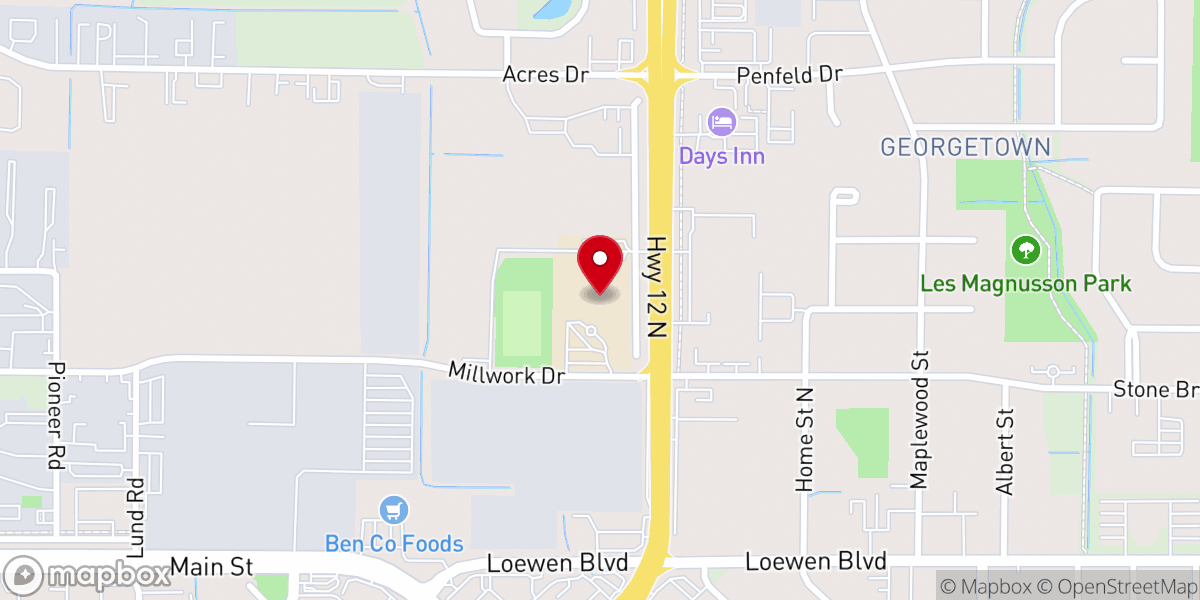 Map showing location of Steinbach Christian School