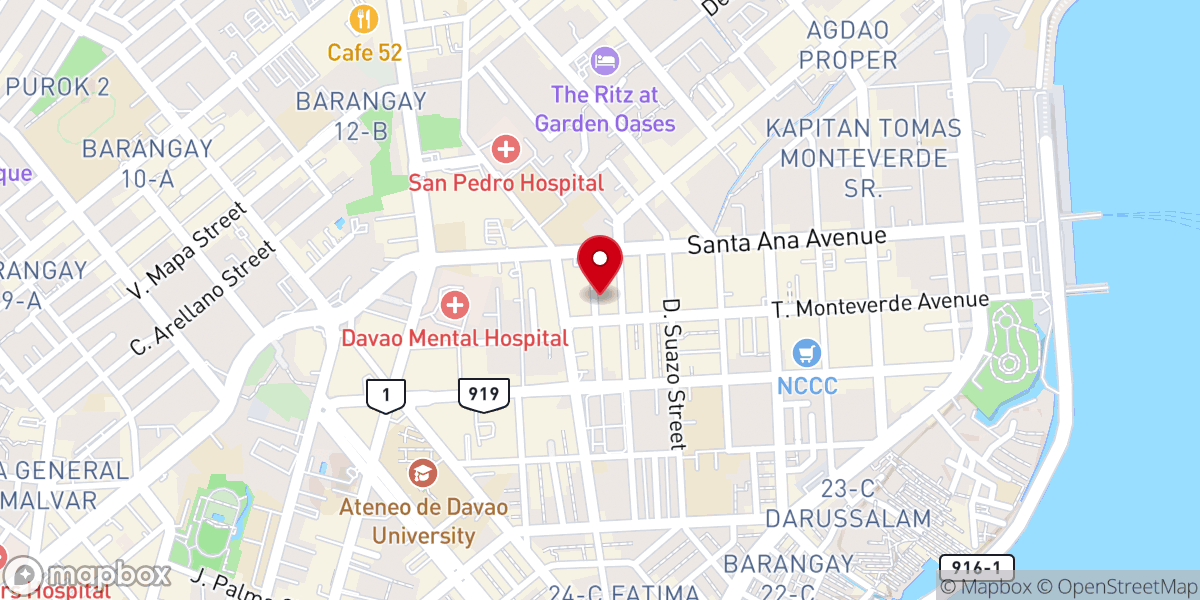 Map showing location of Davao City Alliance Gospel Church