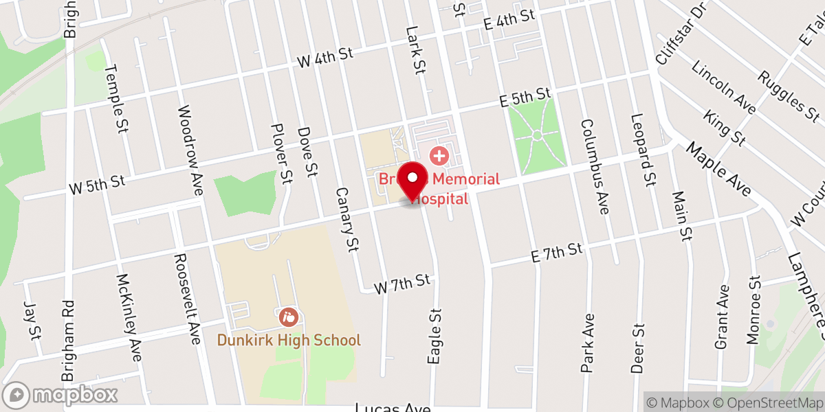 Map showing location of Grace Evangelical Lutheran Church