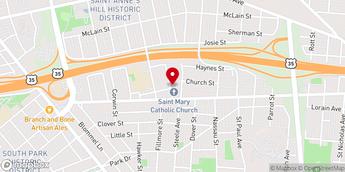 Map showing location of Saint Mary Catholic Church