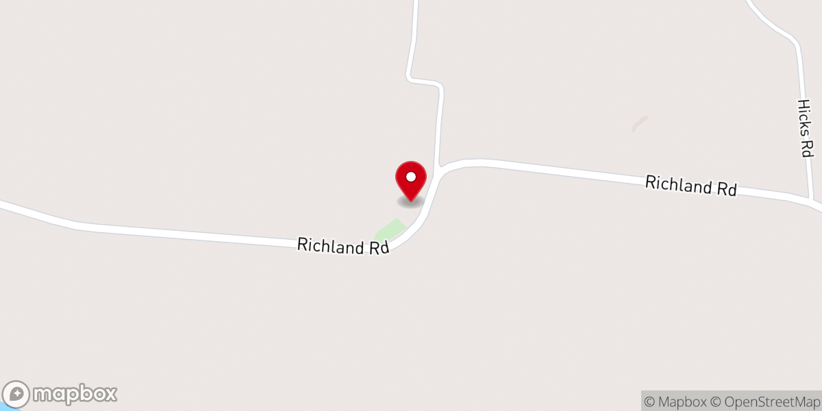 Map showing location of Richland Missionary Baptist Church