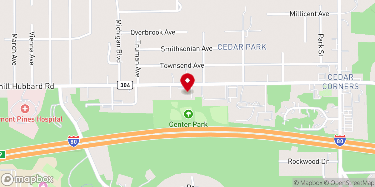 Map showing location of New Life Lutheran Church