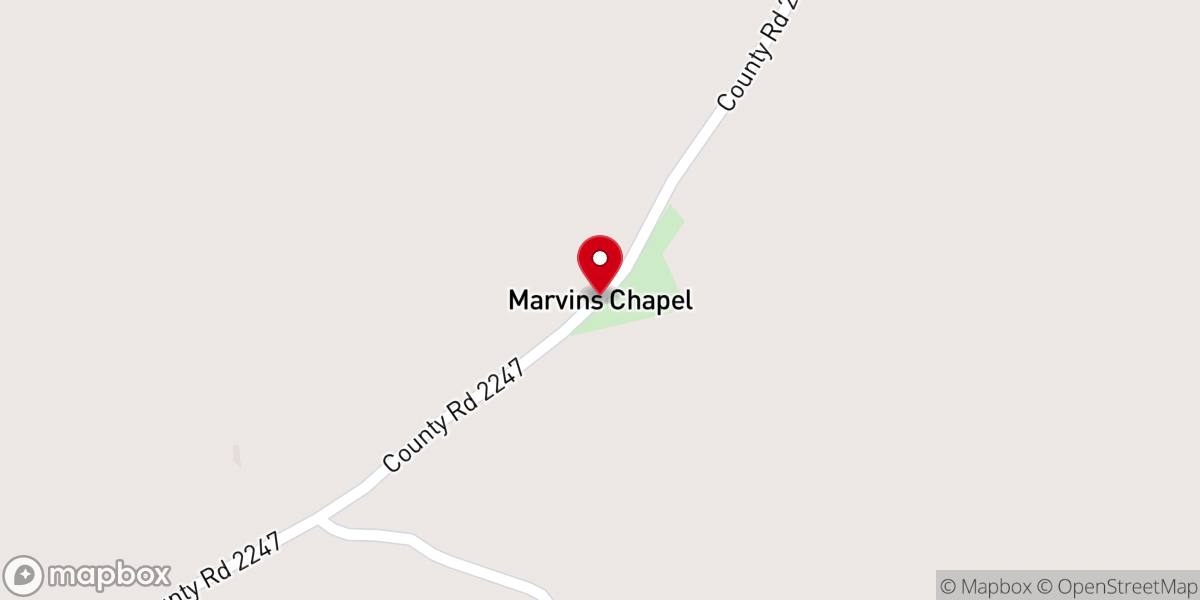 Map showing location of Marvins Chapel Methodist Church