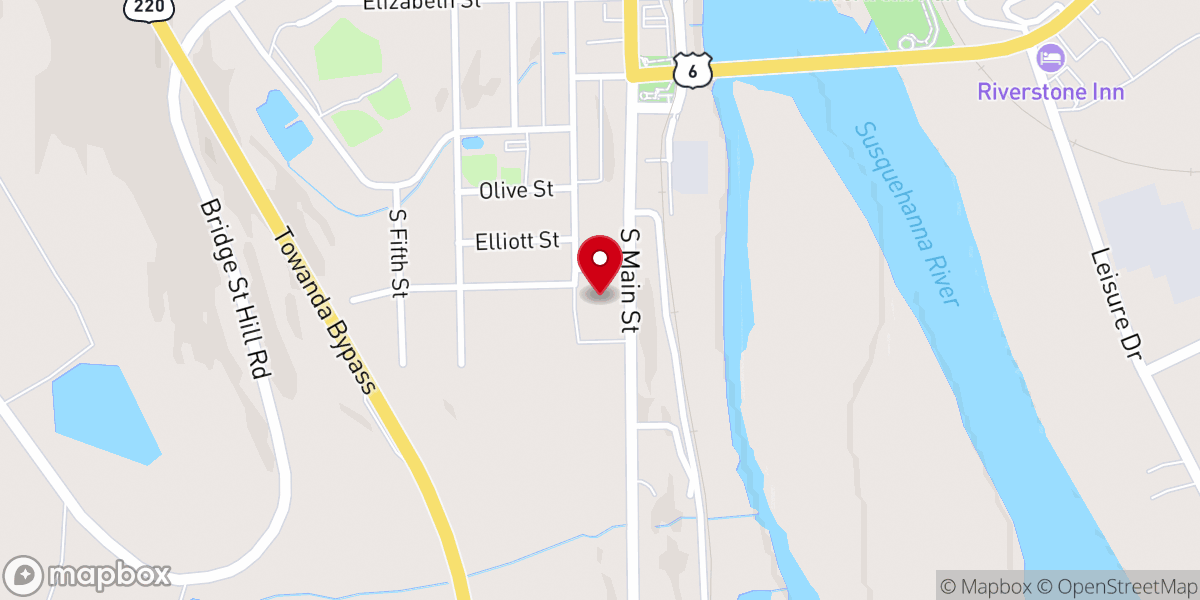 Map showing location of Holy Name of Mary Chapel