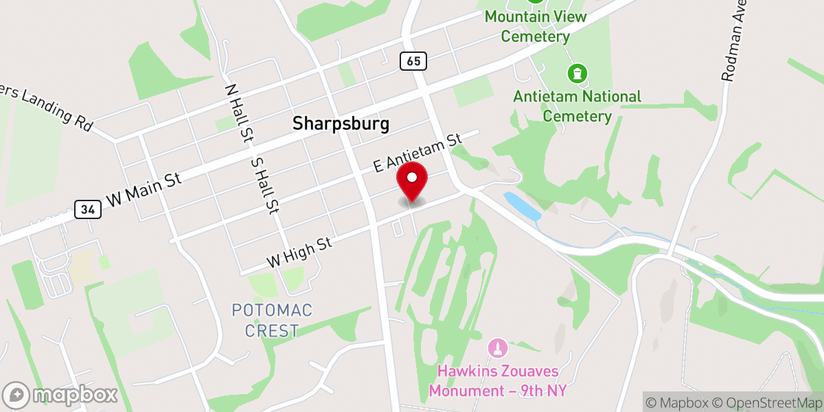 Map showing location of Tolson Chapel