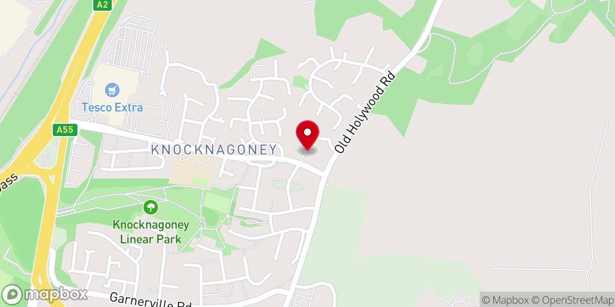 Map showing location of Knocknagoney Parish Church, Church of Ireland