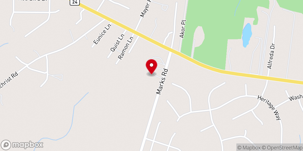 Map showing location of Spout Springs Church of Christ