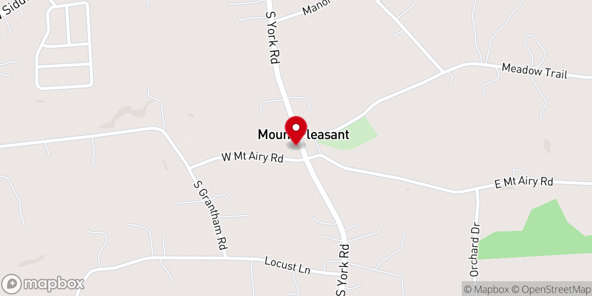 Map showing location of Mt. Pleasant Church of God
