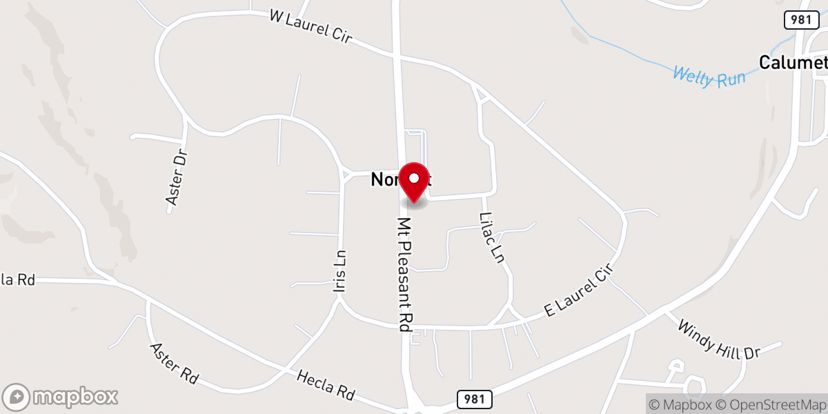 Map showing location of Norvelt Union Church
