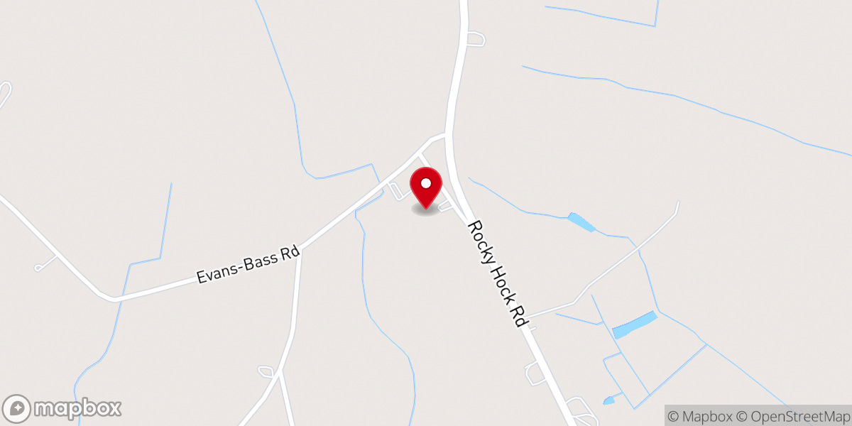 Map showing location of Rocky Hock Baptist Church