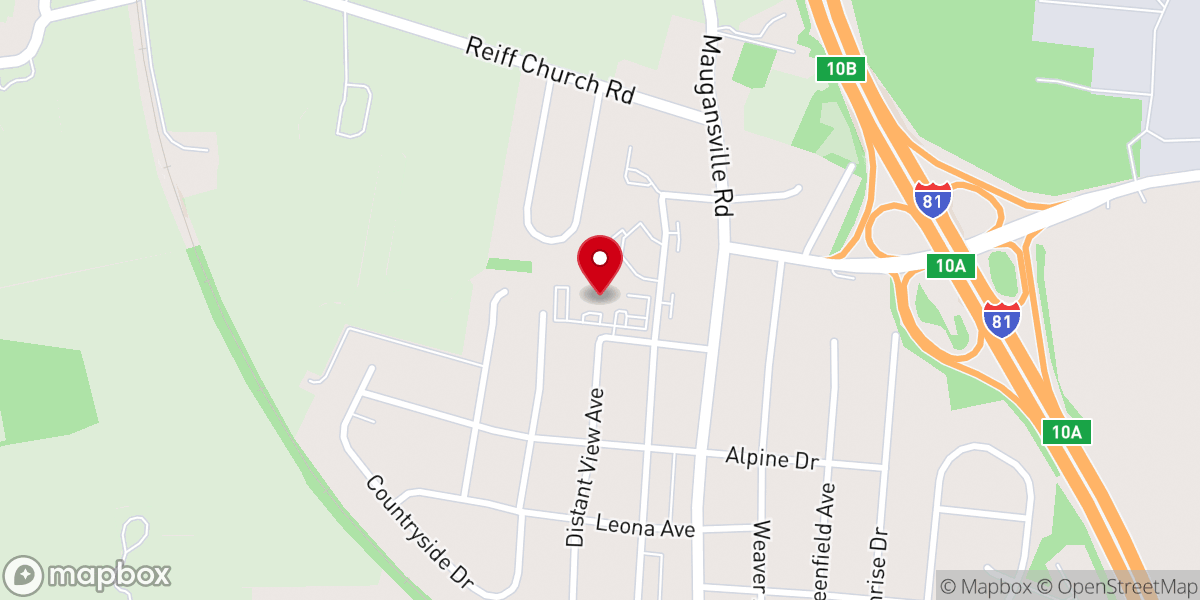 Map showing location of Maugansville Church